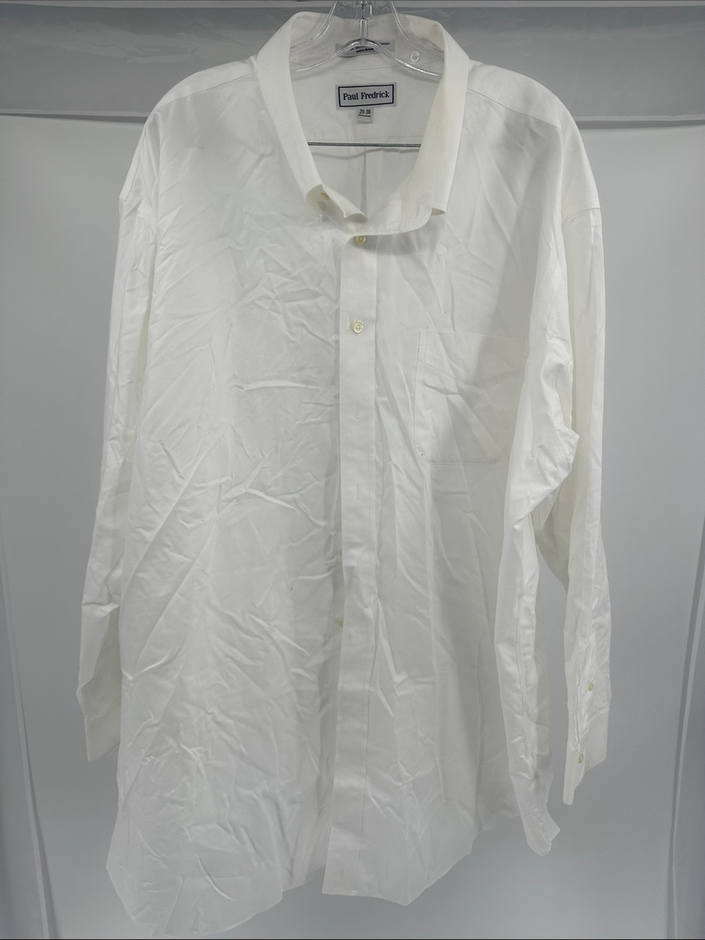 Paul Fredrick Men's White Long-Sleeve Dress Shirt
